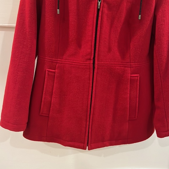 FLEET STREET LTD. Red Wool Blend Coat. Size Medium - Picture 5 of 13